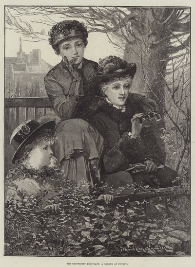 The University Boat-Race, A Garden at Putney by Davidson Knowles
